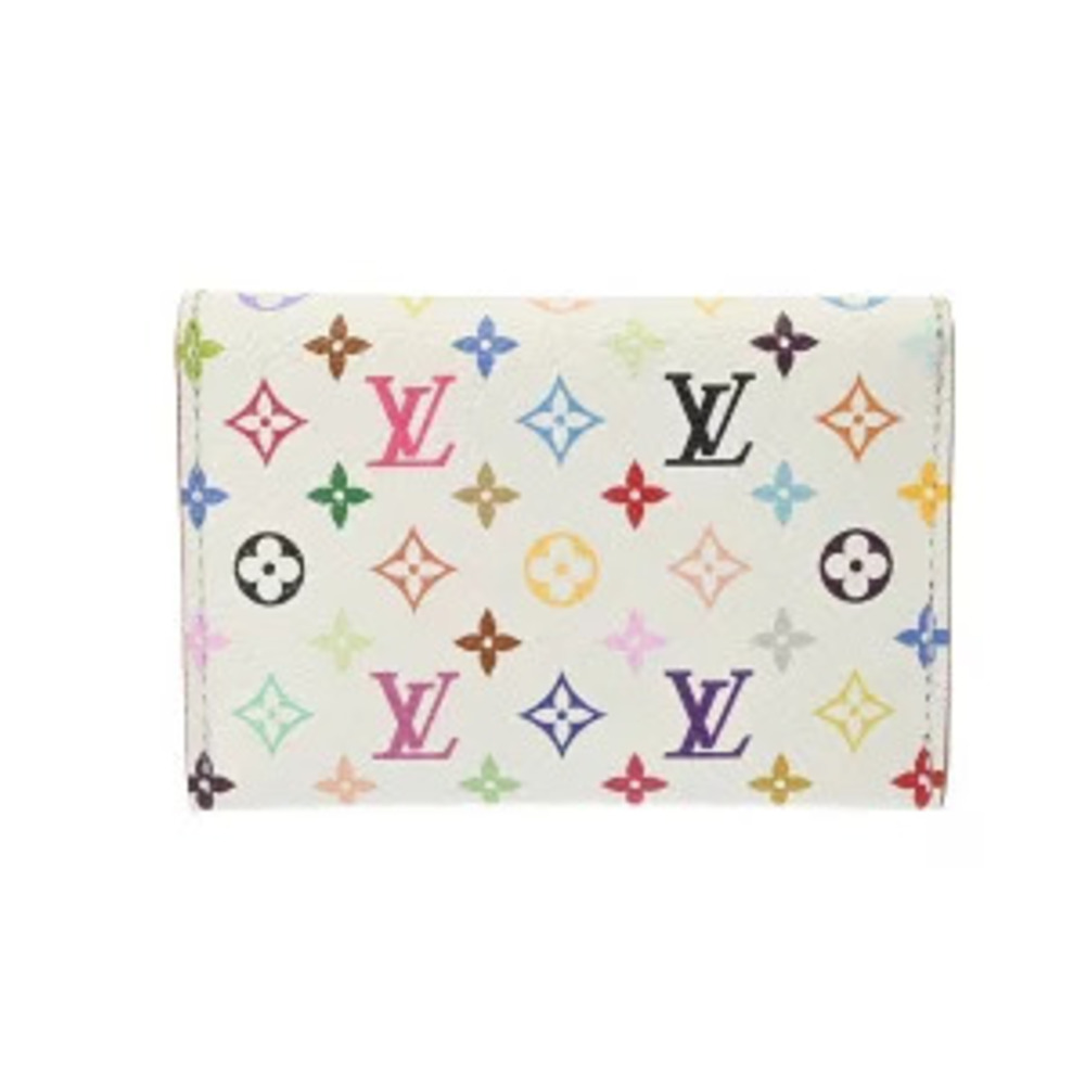 Louis Vuitton Monogram Multicolor Porte Cartes Slim Blanc White Canvas